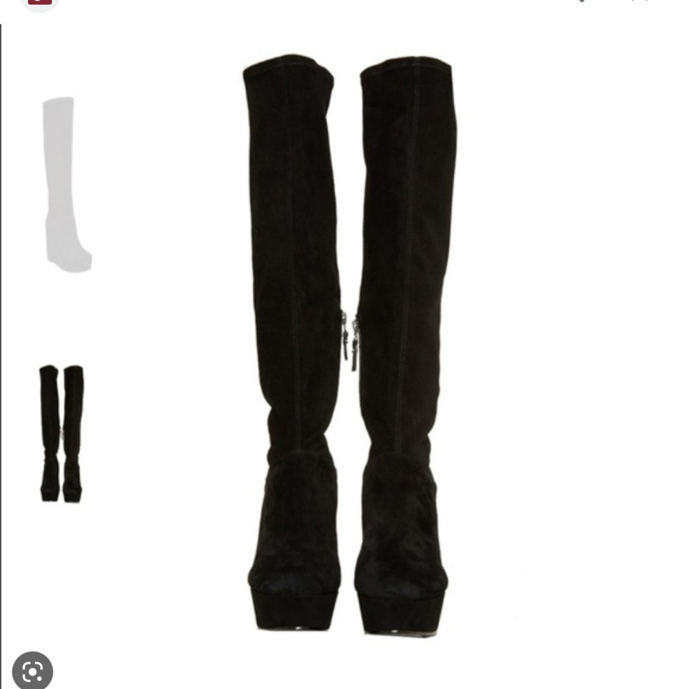 Alice & Olivia knee high yula boot black suede